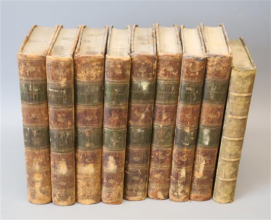 Spectator - The Spectator [By Addison, Steele and Others], 8 vols, calf, boards soiled, joints cracked, London 1793-94 and Kearton, Ric